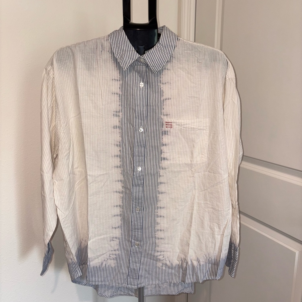 BDG Pink and Blue Casual Button Down Shirt